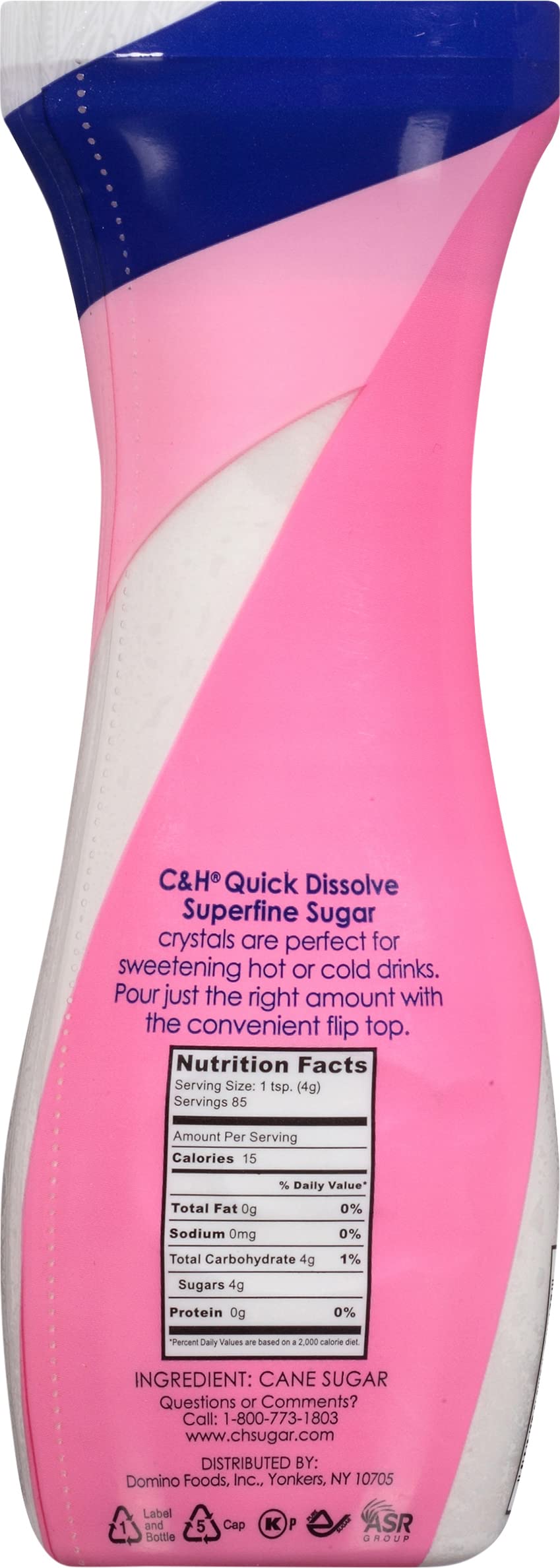 C&H Superfine Sugar neatly stored on the counter for fast access.
