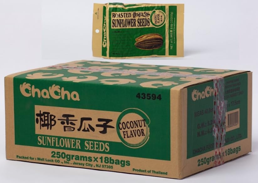 ChaCha coconut seeds in a bowl showing tropical crunch for movie nights