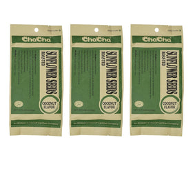 ChaCha coconut-flavored roasted sunflower seeds close-up, a crunchy, portable snack.