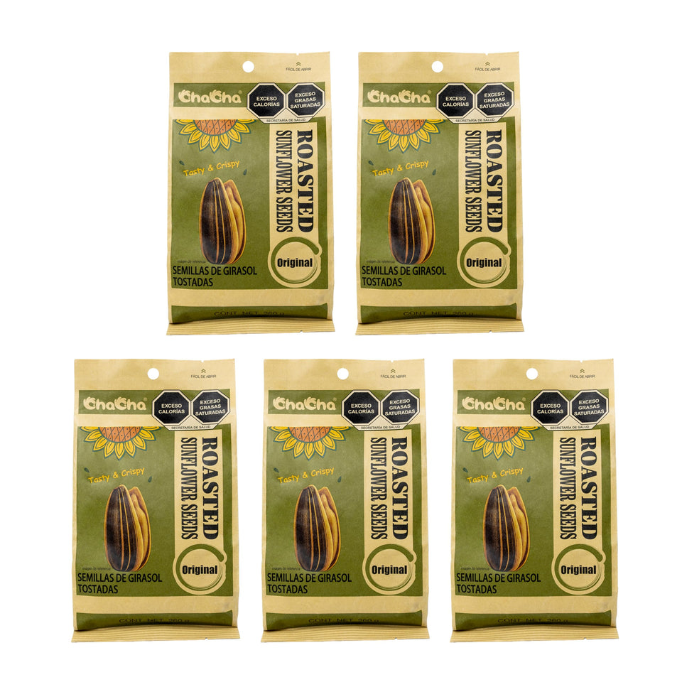 Cha Cha Sunflower Seeds Roasted 250g bag — crisp, ready for on-the-go snacking.