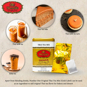 ChaTraMue Number One Gold Label tea sachets are ideal for bakery and dessert flavoring.