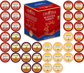 Cha4TEA 36-count sampler box on kitchen counter for easy flavor testing