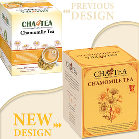 Cha4TEA chamomile pods in a cup image with smooth flavor for unwinding after work.