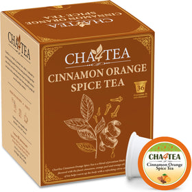 Cha4TEA cinnamon orange spice tea pod closeup with warm, inviting aroma for cozy evenings