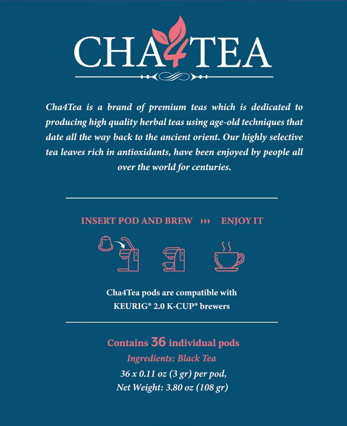 Cha4TEA freshness-sealed pods preserve flavor for every cup