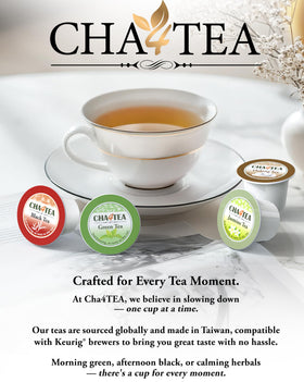 Cha4TEA hot or iced options adapt to your preferred tea ritual.