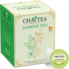 Cha4TEA Jasmine Green Tea Pods 36-count box for quick, fragrant brews.