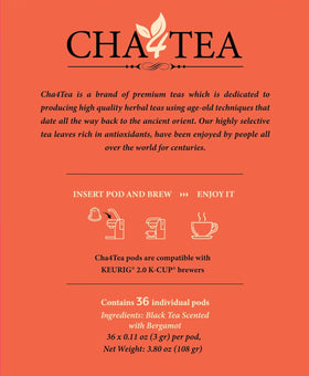 Cha4TEA Keurig-compatible pods enable easy brewing.