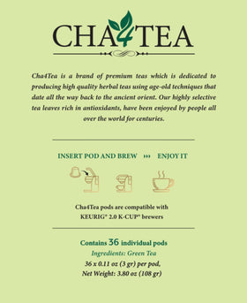 Cha4TEA made in Taiwan label on premium tea pod packaging