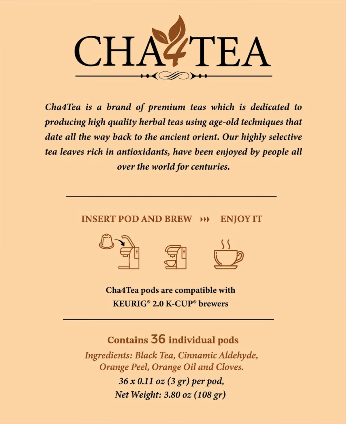 Cha4TEA single-serve pod in brewer delivering consistent cup results