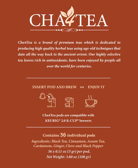 Cha4TEA winter-inspired tea pods offer cozy, robust spice.