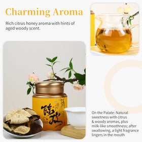 CHADUO Dried Tangerine Peel Tea during brew steeping releasing citrus notes