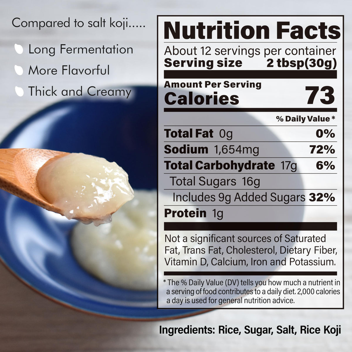 Akita origin Koji rice label emphasizing premium fermentation tradition.