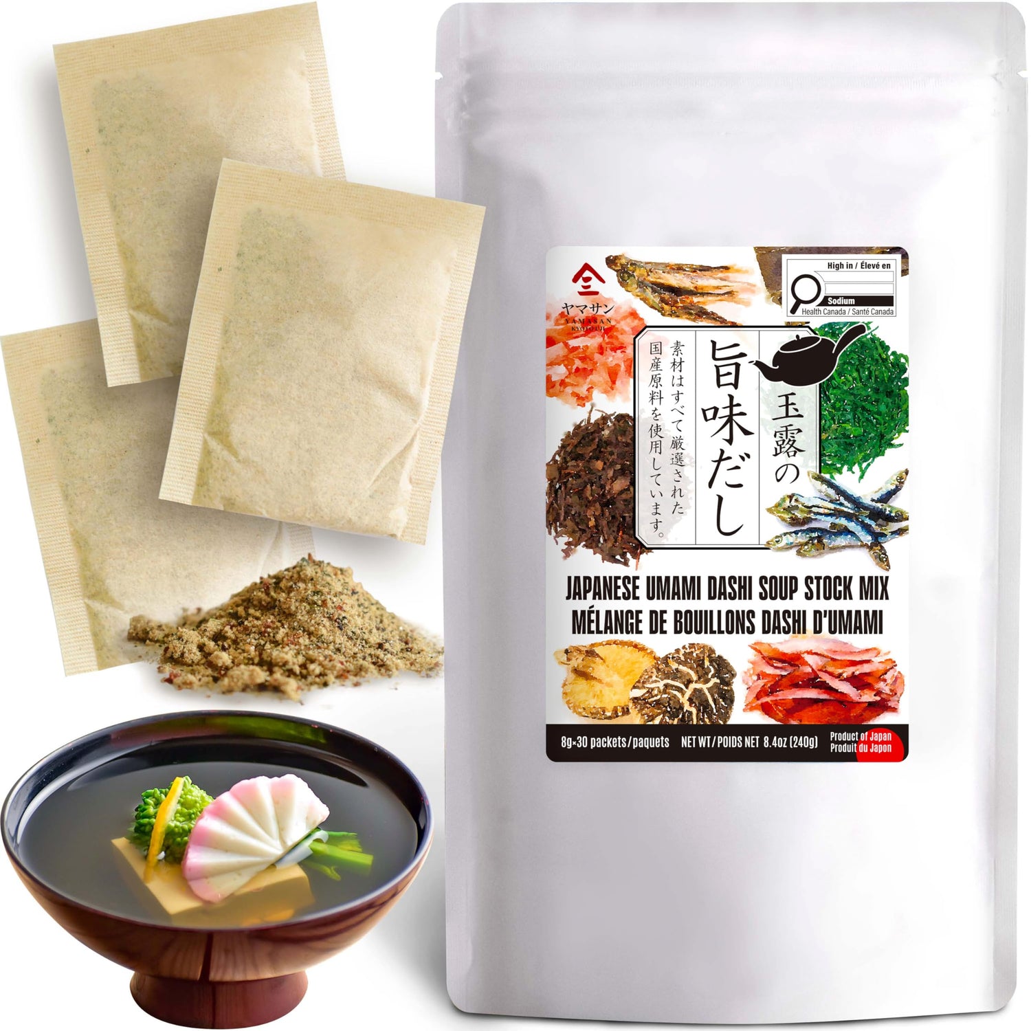 Chaganju Dashi packets ready to boil for quick umami base