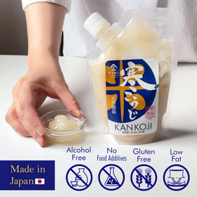 Close-up of Kan Koji rice paste showing thicker texture and sweetness.