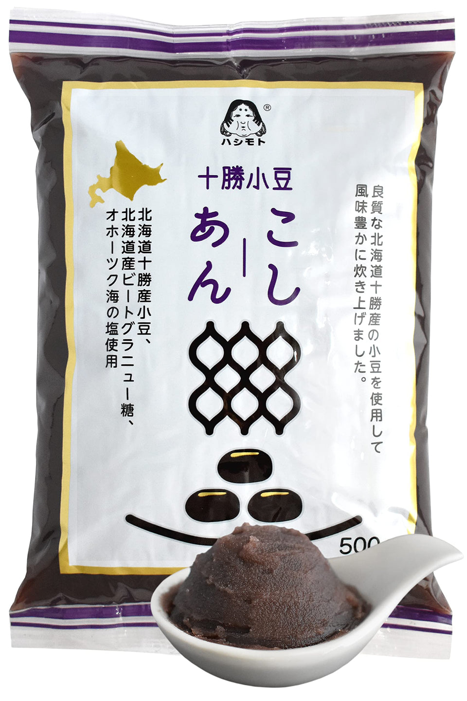 Chaganju Red Bean Paste 500g bottle close-up, premium quality suitable for mochi and desserts.