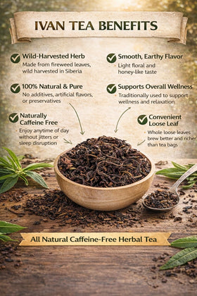 ChagaTeaShop herbs steeping in cup releasing soothing aroma.