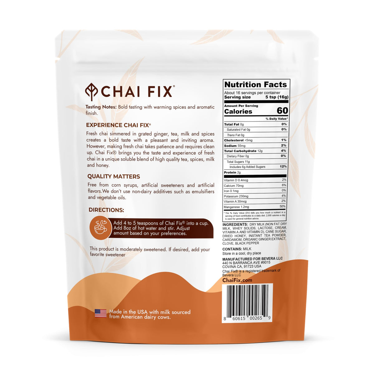 Chai Fix Instant Masala Chai milk cup highlights creamy texture and comforting warmth.