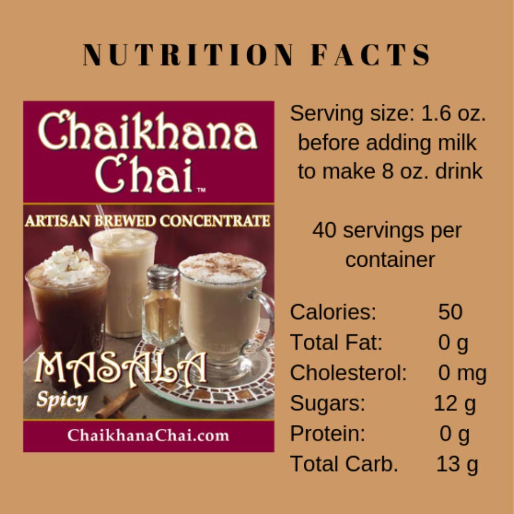 Chaikhana Chai organic tea ginger and spices visible in the bottle