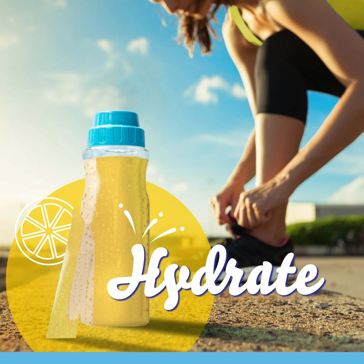 Picnic scene with Crystal Light Classic Lemonade ready for outdoor refreshment.