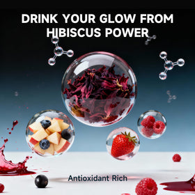 Chaism Hibiscus Berry Quartet four berries blend offers tangy-sweet aroma and antioxidants.