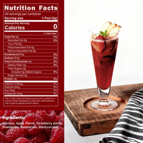 Chaism Hibiscus Berry Quartet fruit pieces visible, natural flavor boost for a refreshing sip.