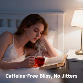 Chaism Hibiscus Berry Quartet k-cups display, quick brew for busy mornings.