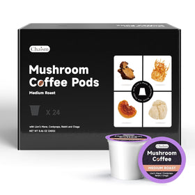 Chaism mushroom coffee pod pack with arabica beans delivering smooth energy