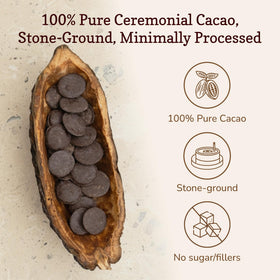 ChakaCacao easy-melt discs collection enables quick, ritual-friendly preparation.