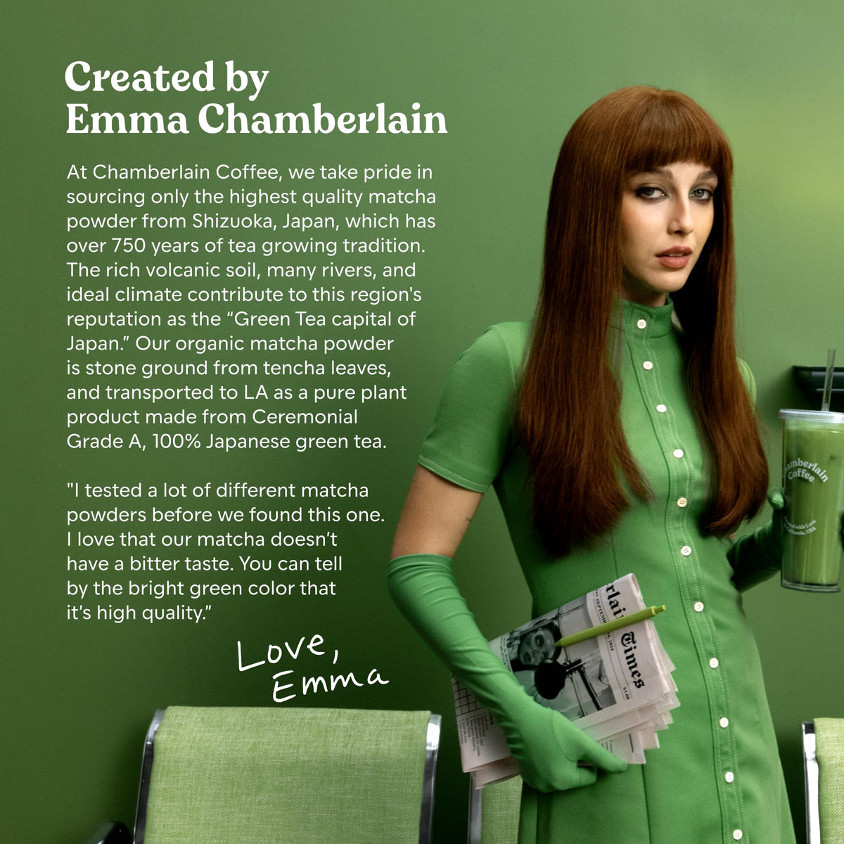 Chamberlain Coffee ceremonial matcha pouch showing 30 servings value.