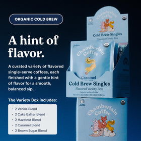 Chamberlain Coffee Hazelnut single-serve packet for smooth, nutty warmth anywhere