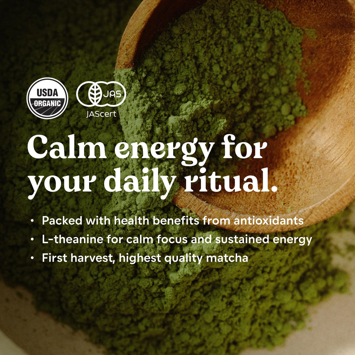Chamberlain Coffee ceremonial matcha powder in a prepared latte; smooth texture