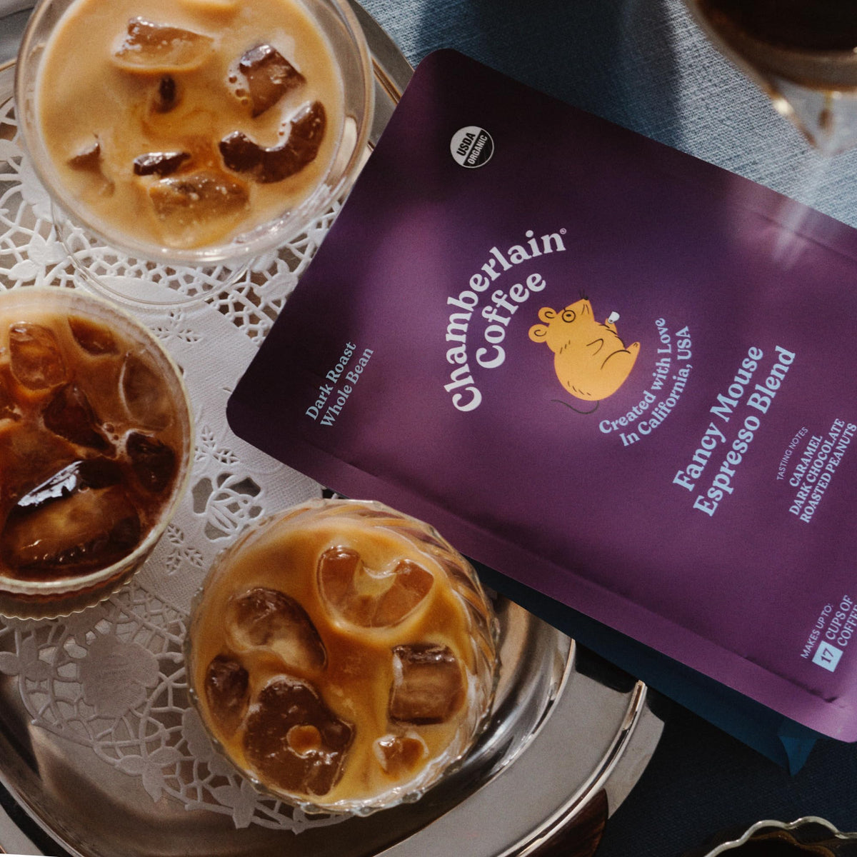 Chamberlain Coffee Organic Espresso Dark Roast California origin roast signals freshness you can taste.