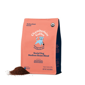 Chamberlain Coffee Organic Medium Roast Ground bag opened for a rich everyday brew