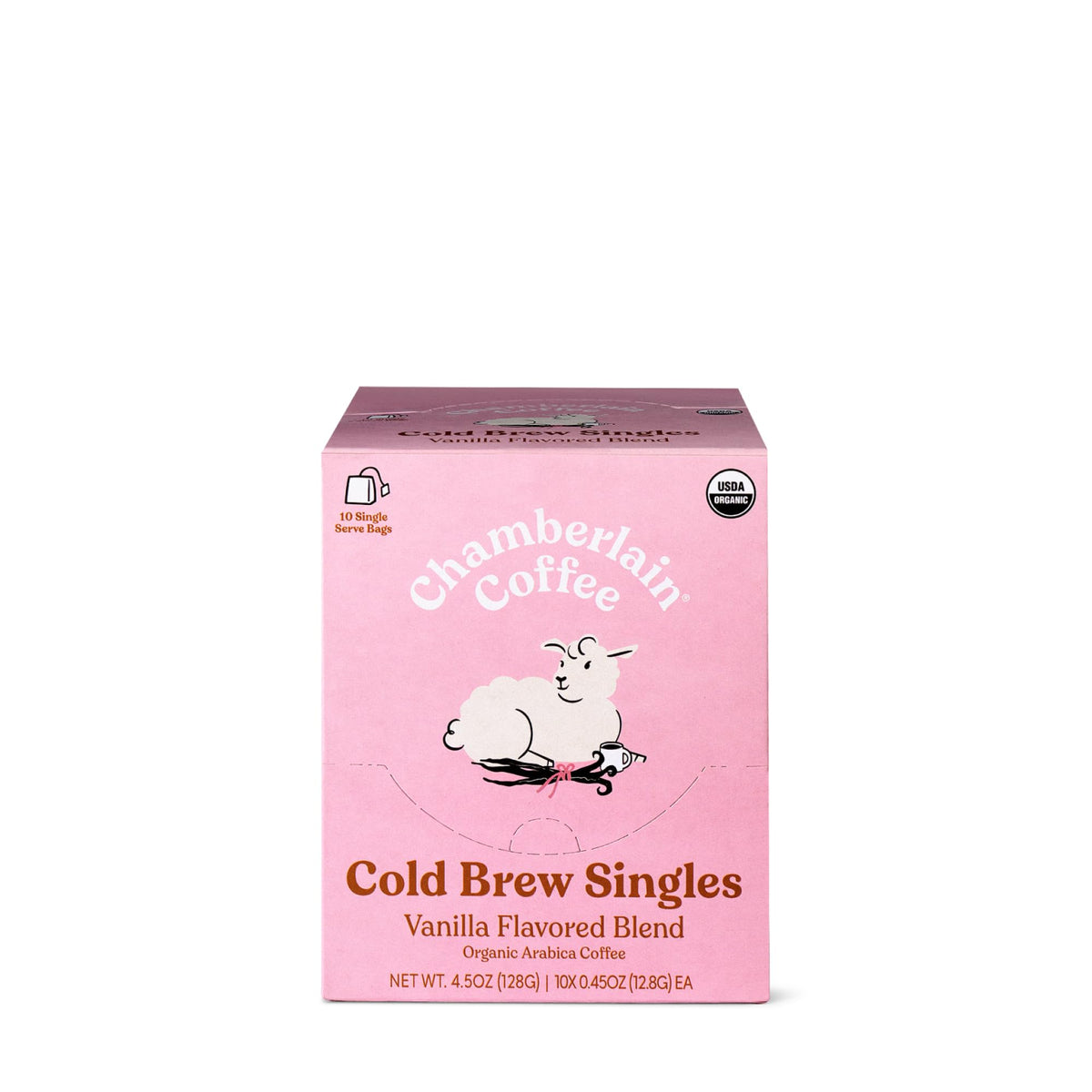 Chamberlain Coffee vanilla cold brew cup ready in minutes for quick mornings.