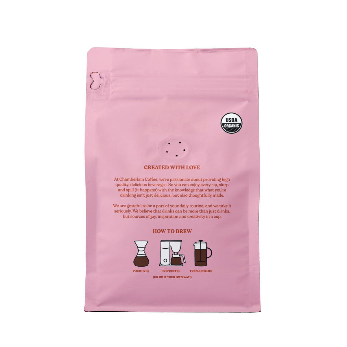 Chamberlain Coffee vanilla medium roast cup highlighting creamy, balanced flavor.
