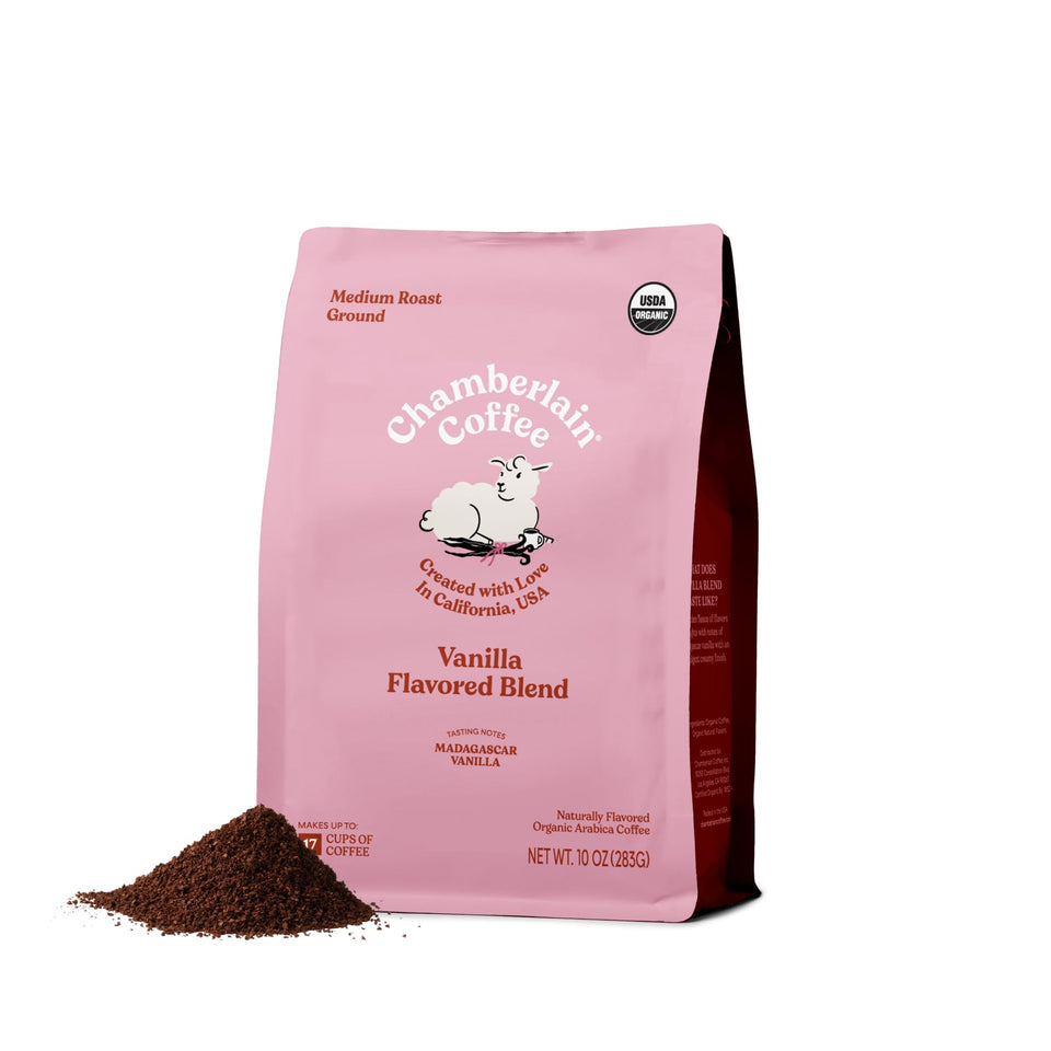Chamberlain Coffee vanilla medium roast ground bag for a smooth, everyday brew.