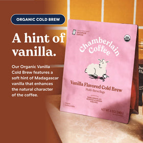 Chamberlain Coffee vanilla note aroma highlights inviting flavor.