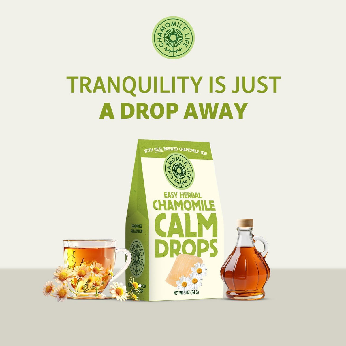  Chamomile Life 3-Pack packaging highlights portability and convenient daily indulgence