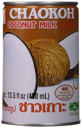 Chaokoh coconut milk 13.5 oz can pack3 — creamy base for curries and desserts.