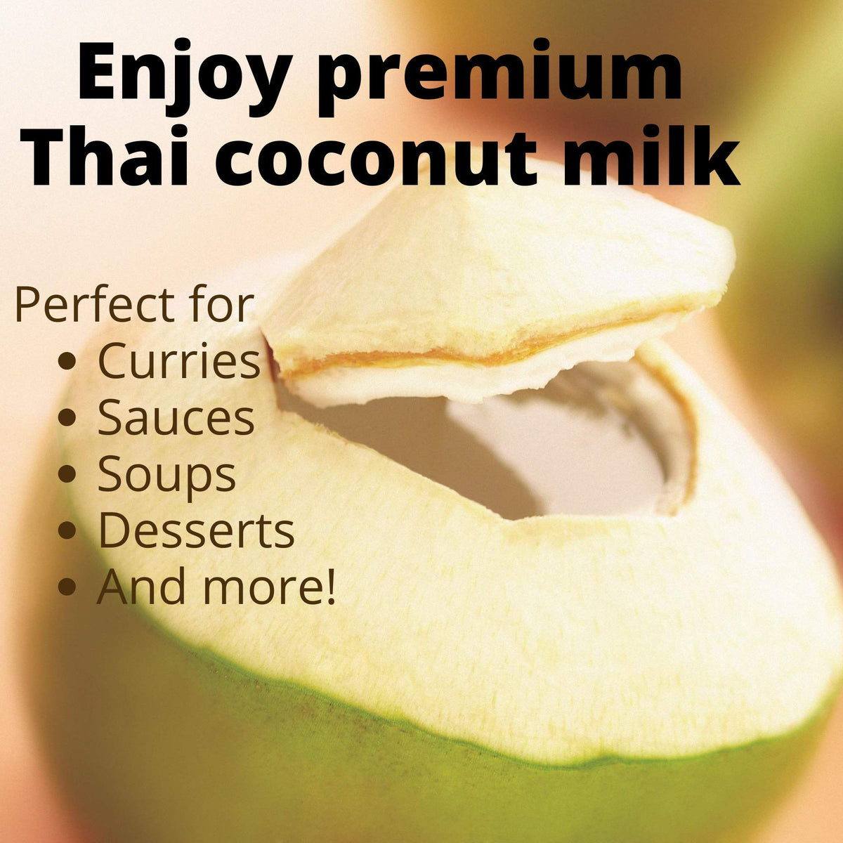 Chaokoh unsweetened coconut milk can side profile; ideal for creamy sauces and vegan recipes