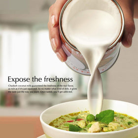 Chaokoh coconut milk for desserts; creamy texture in sweet treats