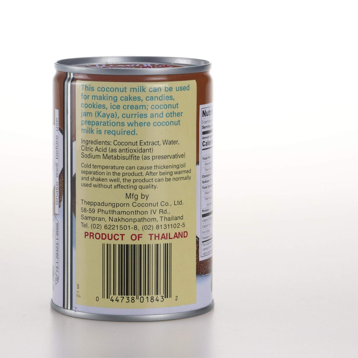 Chaokoh vegan friendly coconut milk; lactose-free option for dairy-free diets