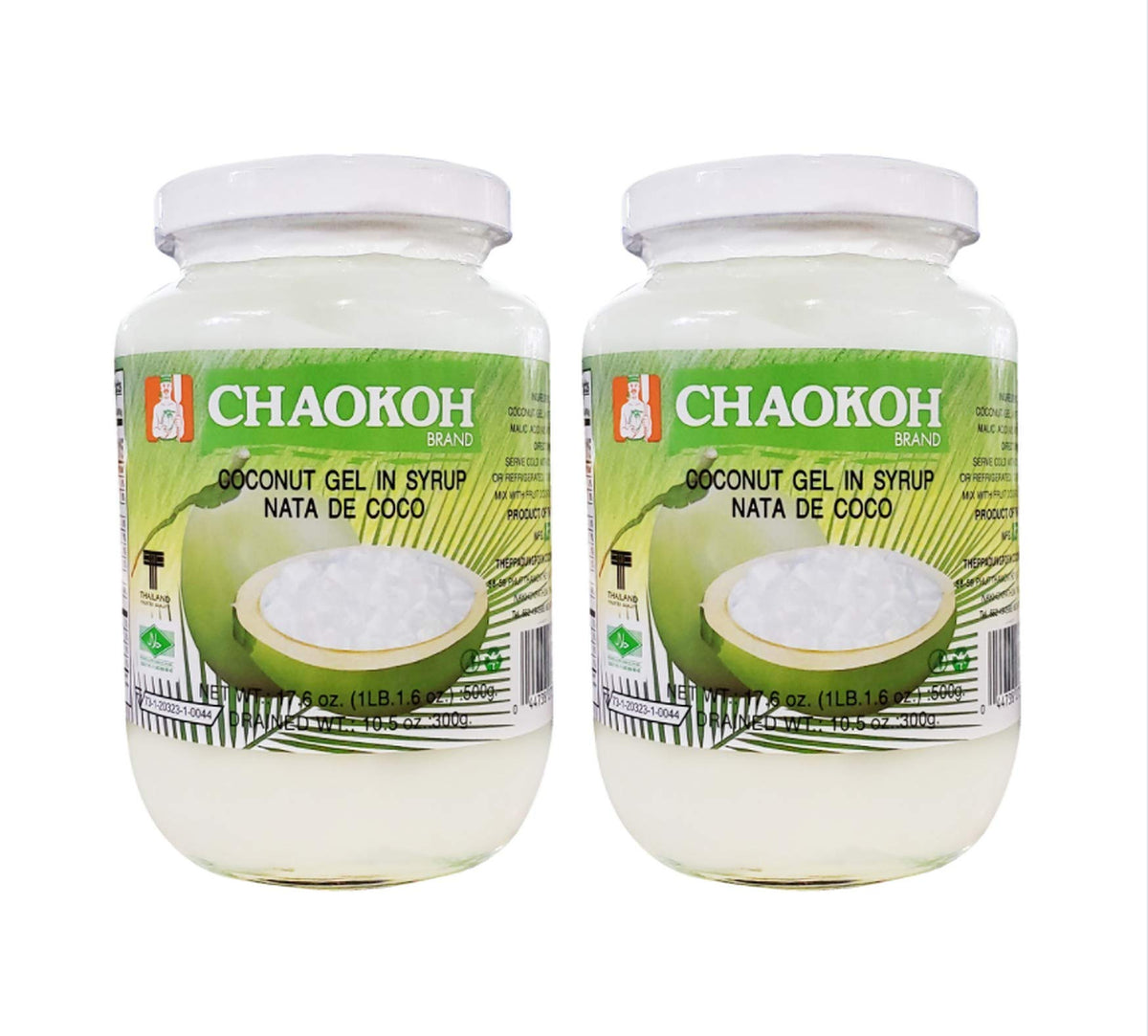 Chaokoh Nata de Coco bottle in syrup, a versatile dessert ingredient.