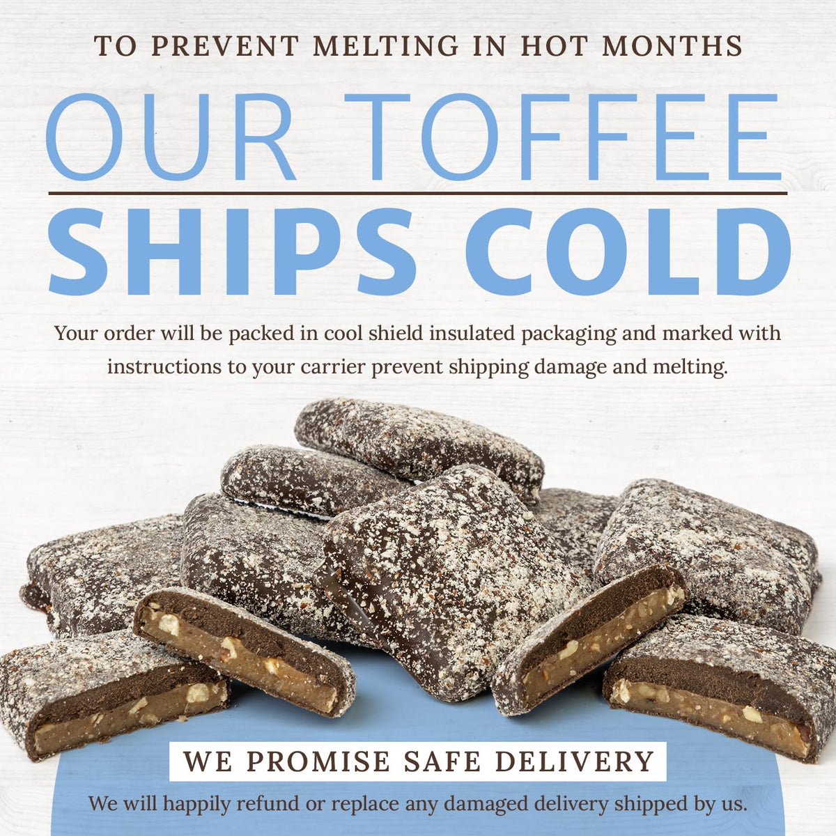 Chapel Hill Toffee tray with squares, shareable treat for gatherings