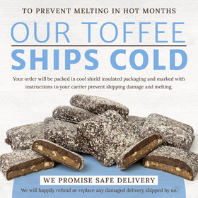 Chapel Hill Toffee tray with squares, shareable treat for gatherings