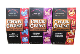 Char Crust All American BBQ 4oz pouch enhances juicy steaks with bold crust.