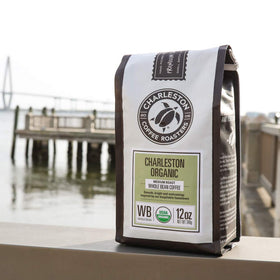 Charleston Coffee Roasters medium roast beans showcase even roast and crisp notes.