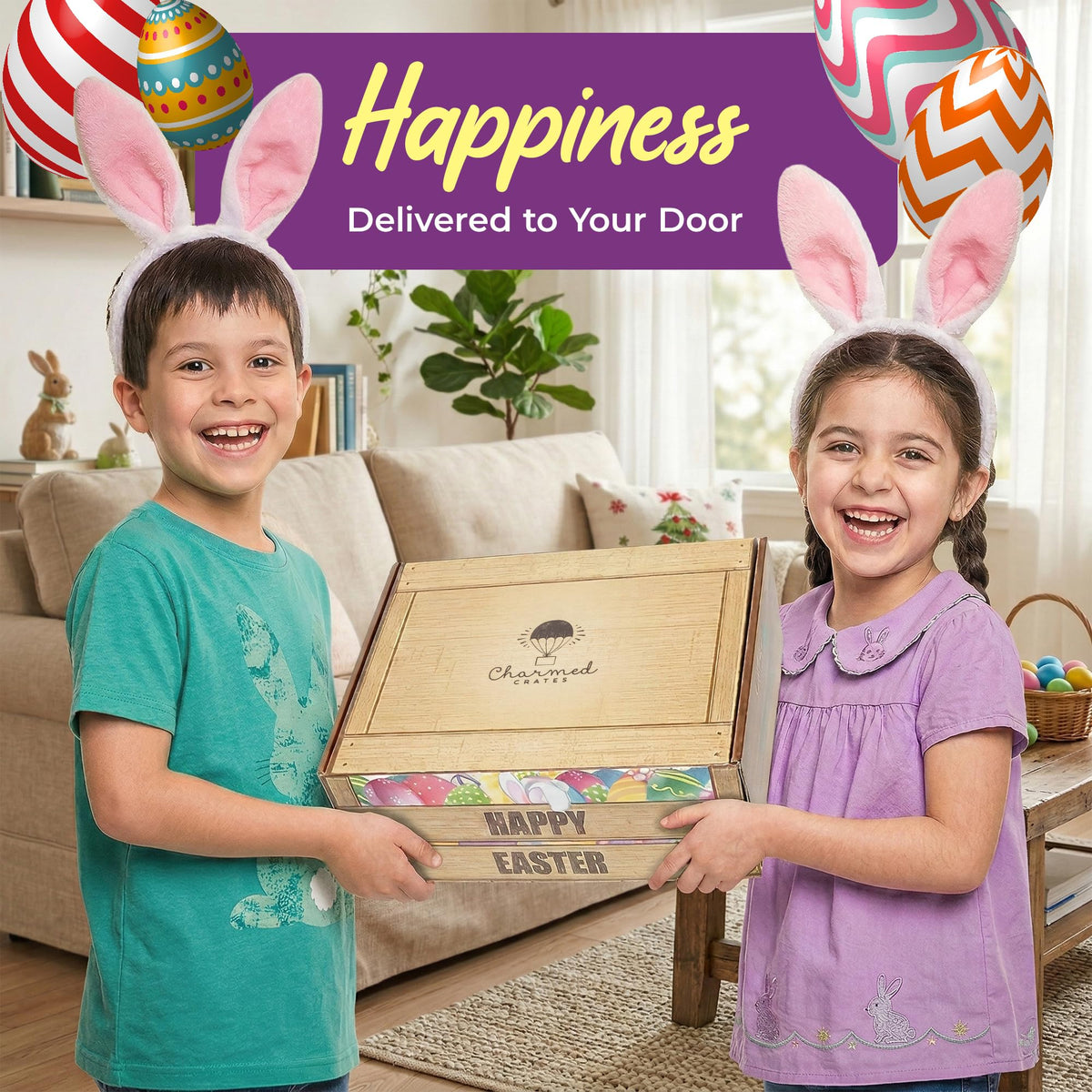 Charmed Crates Easter basket chips and lollipops highlight a tasty, energy-boosting mix.
