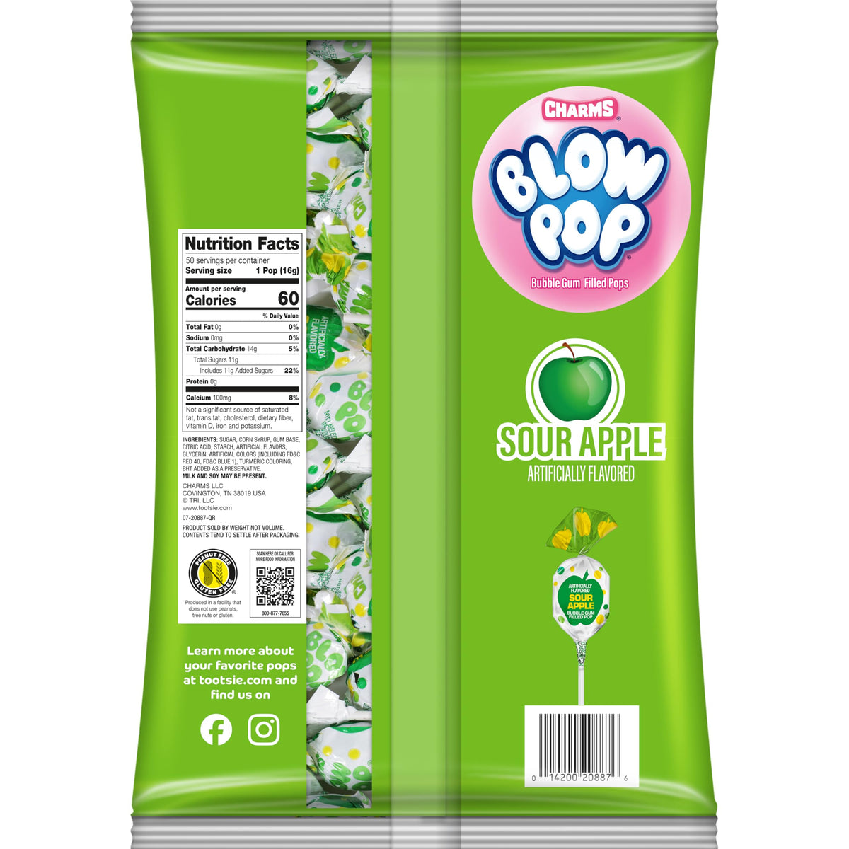 Bulk 50-count Charms Blow Pop bag for parties and gatherings.
